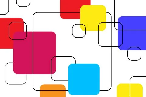 Colorful Abstract Geometric Vector Background with Rounded Shapes Stock Illustration