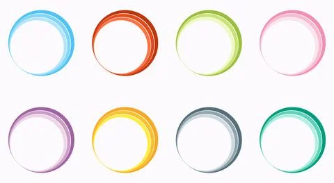 Colorful abstract geometric vector circle icon set Stock Illustration