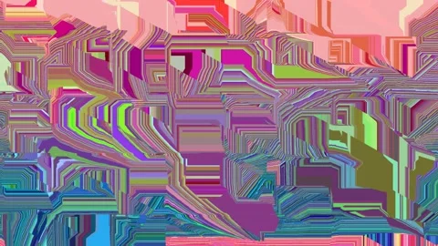 Colorful Abstract glitch stop motion shapes, infinite loop Video stock 119080422