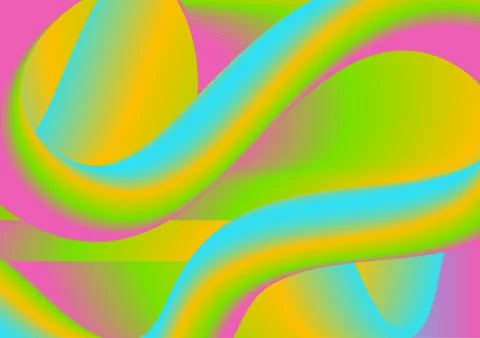 Colorful abstract gradient 3d liquid waves background Stock Illustration