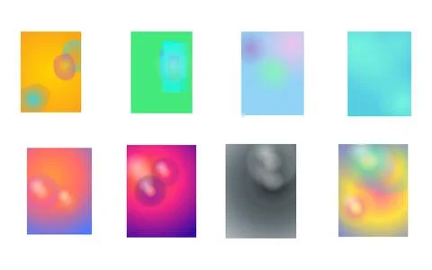 Colorful Abstract Gradient Background Set with Soft Blur Effects Stock-Illustration