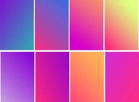 Colorful Abstract Gradient Backgrounds Set With Vibrant Pink Purple Orange .. Stock-Illustration
