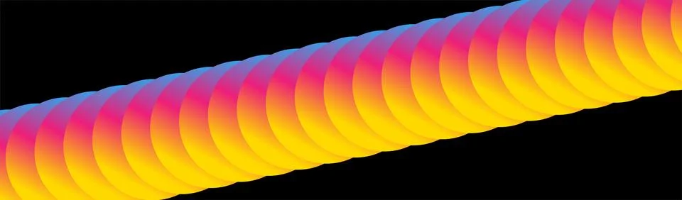 Colorful abstract gradient circle wave pattern on a black background 스톡 일러스트