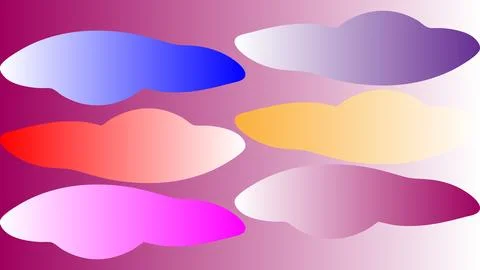 Colorful Abstract Gradient Cloud Shapes Background for Modern Creative Digi.. Stock Illustration