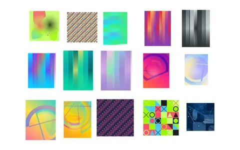 Colorful Abstract Gradient Pattern Pack Modern Background Textures Set Stock Illustration