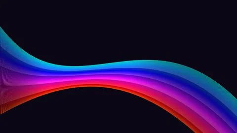 Colorful abstract gradient wave pattern on transparent background Stock Illustration