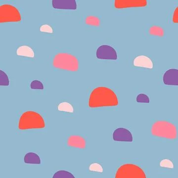 Colorful Abstract Halves Pattern Blue Background Stock Illustration