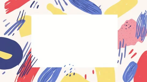 Colorful abstract hand drawn frame border with white copy space text overla.. 库存影片 342045110