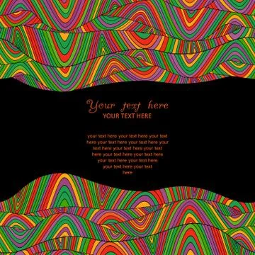 Colorful abstract hand-drawn pattern, waves background 스톡 일러스트