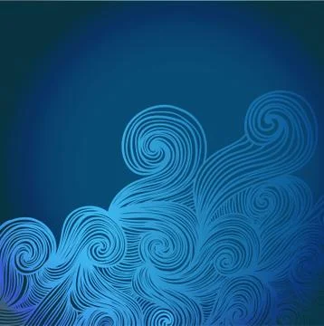 Colorful abstract hand-drawn pattern, waves background Illustrazione stock