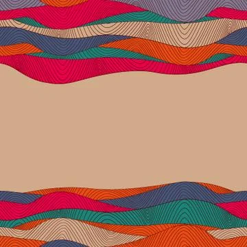Colorful abstract hand-drawn pattern, waves background Stock Illustration