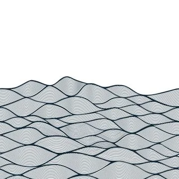 Colorful abstract hand-drawn pattern, waves background Illustrazione stock