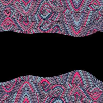 Colorful abstract hand-drawn pattern, waves background Stock Illustration