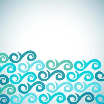 Colorful abstract hand-drawn pattern, waves background Illustrazione stock