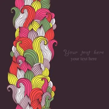 Colorful abstract hand-drawn pattern, waves background Stock Illustration