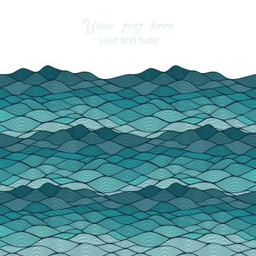 Colorful abstract hand-drawn pattern, waves background Illustrazione stock