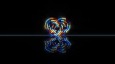 Colorful abstract heart shape with reflection on dark Stock Footage 338001406