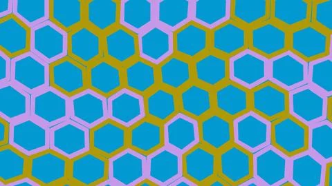 Colorful abstract honeycomb pattern with blue hexagons Illustrazione stock
