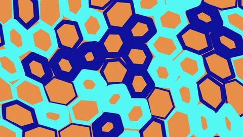 Colorful abstract honeycomb pattern with geometric shapes Illustrazione stock