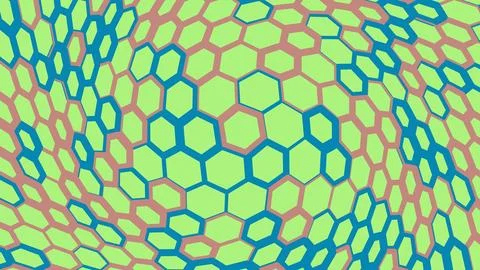 Colorful abstract honeycomb pattern with wavy distortion effect Stockillustratie