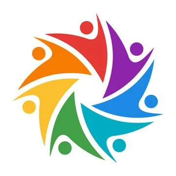 Colorful Abstract Human Figures Design Symbolizing Community and Diversity Stock Illustration