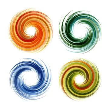 Colorful abstract icon set. Dynamic flow illustration Stock Illustration