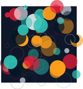 Colorful abstract illustration background with overlapping circles and geom.. Stock Illustration