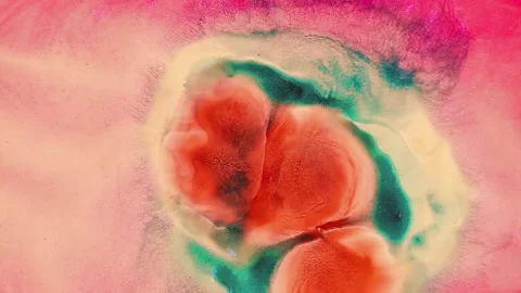 Colorful abstract image background. Red stains from alcohol ink, geometric Stock Footage 219218075