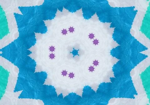 Colorful abstract kaleidoscope pattern creating symmetric design Stock Photos
