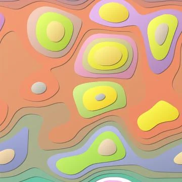 Colorful abstract layers. Papercut style background. Vibrant 3d topography .. イラスト素材