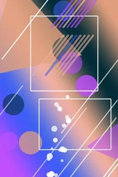 Colorful abstract layout with overlapping square outlines, diagonal white s.. Stock Illustration