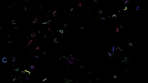 Colorful abstract light particles floating upwards on black background Stock Footage 327594675