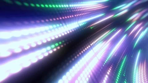 Colorful abstract light pattern with flowing pink, purple, and orange dots... 스톡 일러스트