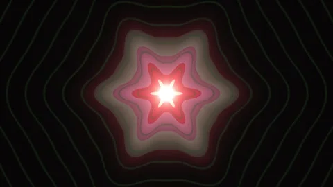 Colorful abstract light pattern with star shape and wave Video stock 338326525