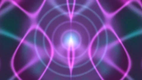 Colorful abstract light pattern with waves and circles Stock Footage 340372731
