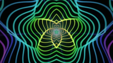 Colorful abstract light patterns dance on a dark background Stock Footage 340298347
