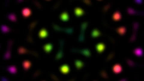 Colorful abstract light patterns swirl on a dark background Stock Footage 338103197