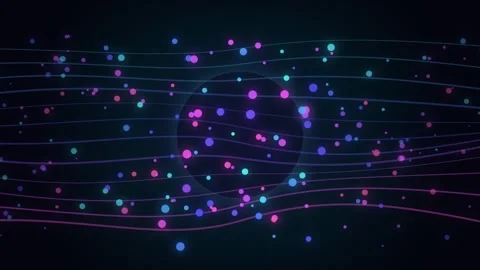 Colorful abstract lines and dots create a modern digital background Stock Footage 337065425
