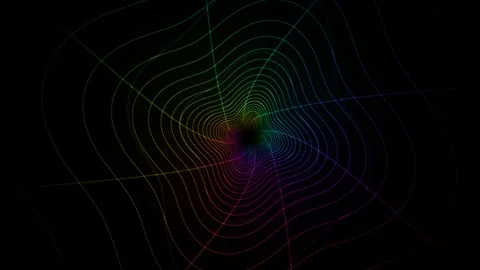 Colorful abstract lines creating a web pattern in dark Stock Footage 340290539