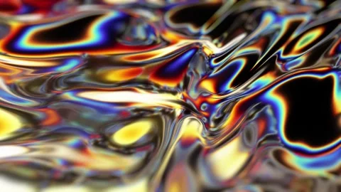Colorful Abstract Liquid Waves with Vivid Reflections and Surreal Ripple Ef.. Stock Footage 341781522