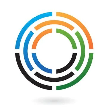 Colorful Abstract Maze Icon Stock Illustration