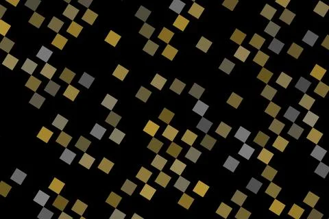 Colorful abstract mosaic pattern with small squares on black Stock Illustration