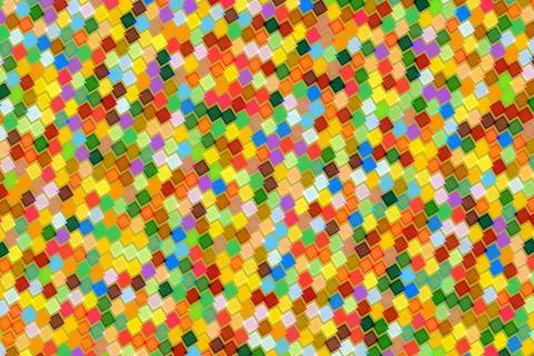 Colorful abstract mosaic pattern with small square tiles イラスト素材