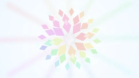 Colorful Abstract Motion of Rainbow Leaf Pattern in Dynamic Looping Animation 動画素材 342534722