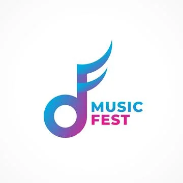 Colorful Abstract Musical Note Vector Illustration. Letter d or OF Alphabet.. Stock-Illustration