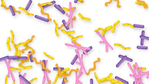 Colorful Abstract Objects Falling Against a Clean White Background Vídeo Stock 341378188