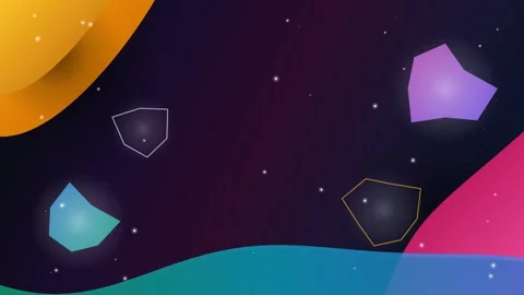 Colorful Abstract Outer Space Background With Glowing Shapes And Stars Stock Footage 340780498
