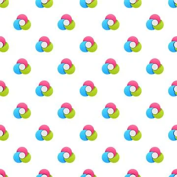 Colorful abstract overlapping circle elements seamless pattern Stock Illustration