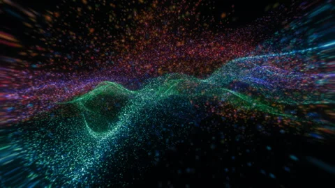 Colorful Abstract Particle Wave in Motion on transparent Background Stock Footage 328588601