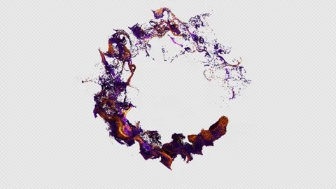 Colorful Abstract Particles in Circular Motion on alpha Stock Footage 315239960